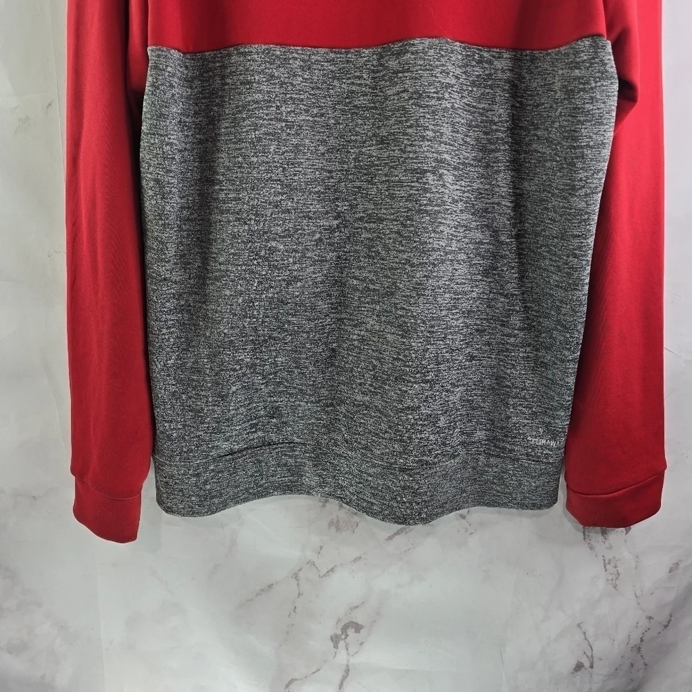 Chicago Blackhawks Jacket Mens Medium Red Gray Full Zip Sweatshirt Hooded Adidas